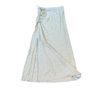 Aerie Women's Maxi Skirt Lightweight Cotton Ribbed Stretchy Side Slit Sz XS